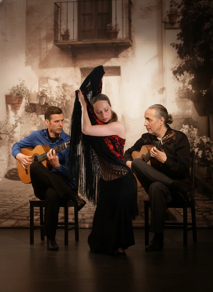 Flamenco-Show mit Tänzerin und zwei Gitarristen