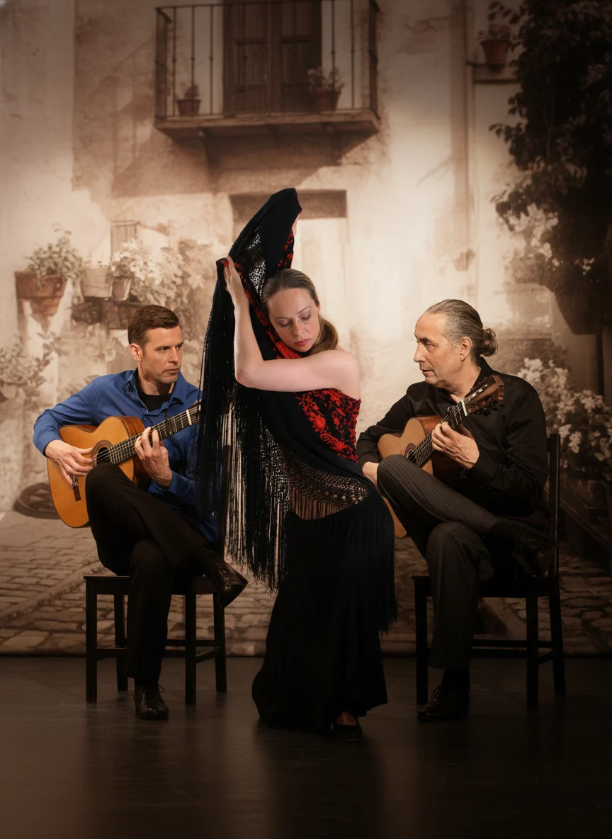Flamenco-Show mit Tänzerin und zwei Gitarristen